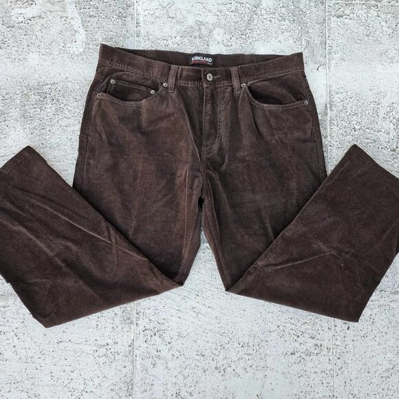 Kirkland Signature Other - Kirkland Signature Men Pant Brown Corduroy Straight Dress Pant Size 38X28